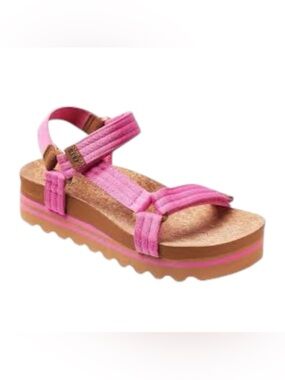 REEF Cushion Rem Hi Women's Platform Sandal, Adjustable Strap, Arch Support Sz 9